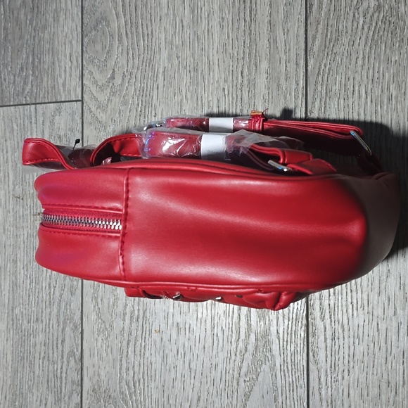 Badgley Mischka Red Minature Backpack with SilverHardware NWT - Picture 3 of 4